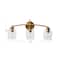 Hello Honey® Robert Stevenson Lighting Adrian Metal & Clear Glass 3-Light Vanity